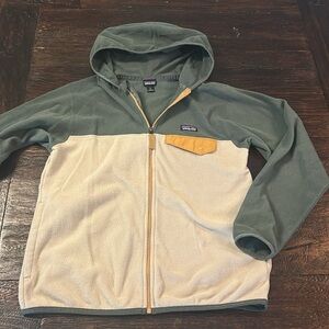 Patagonia Micro D Snap-T Fleece Jacket - Forest Green + Tan with Mustard Details